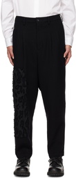 Yohji Yamamoto Black Double Leopard Opal Trousers