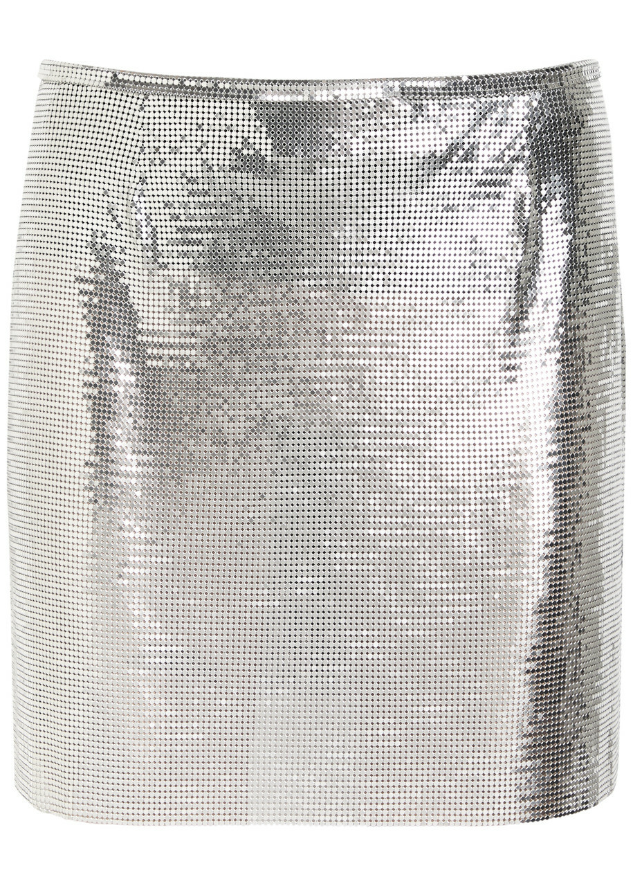Rabanne Chainmail Mini Skirt Silver