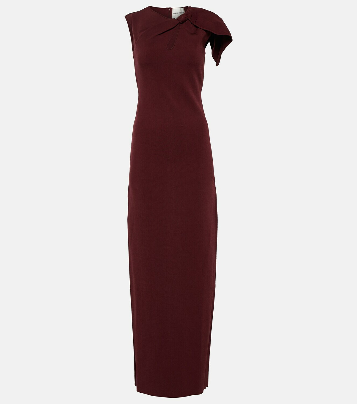 Long Sleeve Stretch Cady Drape Maxi Dress in Black – Roland Mouret