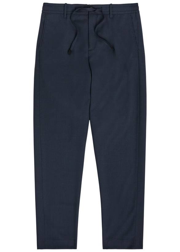 Photo: Canali Tapered-leg Wool Trousers Navy
