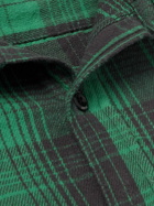 SAINT Mxxxxxx - Distressed Checked Cotton-Flannel Shirt - Green