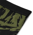 TOM FORD - Zebra-Print Stretch-Cotton Boxer Briefs - Army green