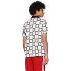 Lacoste White and Grey Ricky Regal Edition Pattern Polo