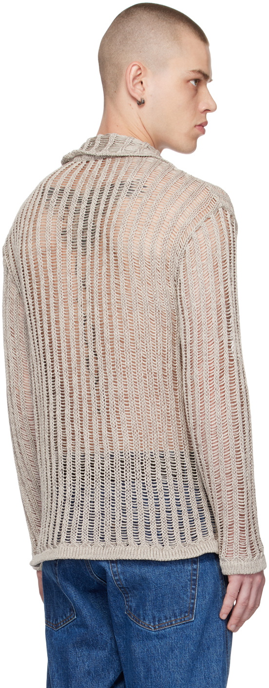 NVRFRGT Beige Semi-Sheer Cardigan
