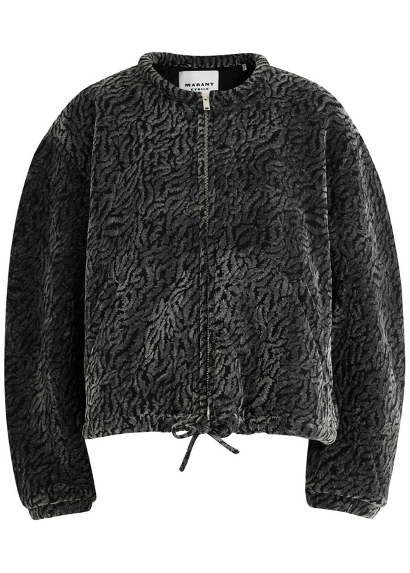 Photo: Isabel Marant étoile Abelina Velvet Devoré Bomber Jacket Grey