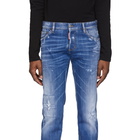 Dsquared2 Blue Faded Wash Slim Jeans