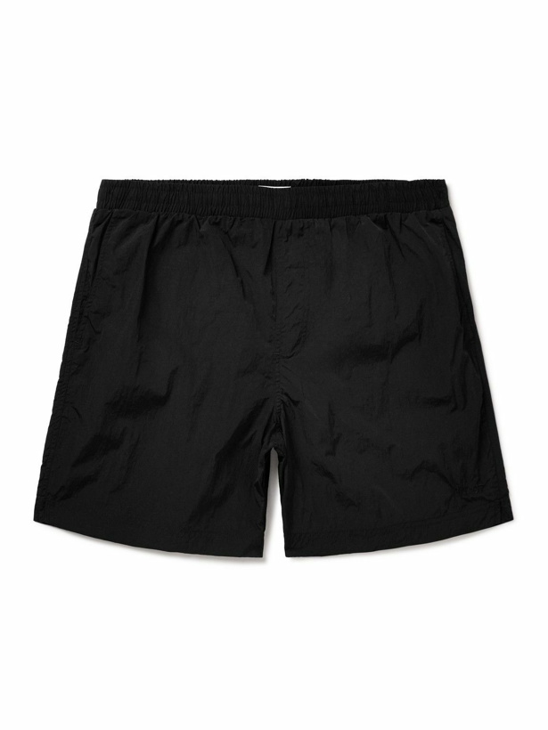 Photo: NN07 - Warren 1442 Straight-Leg Mid-Length Recycled Swim Shorts - Black