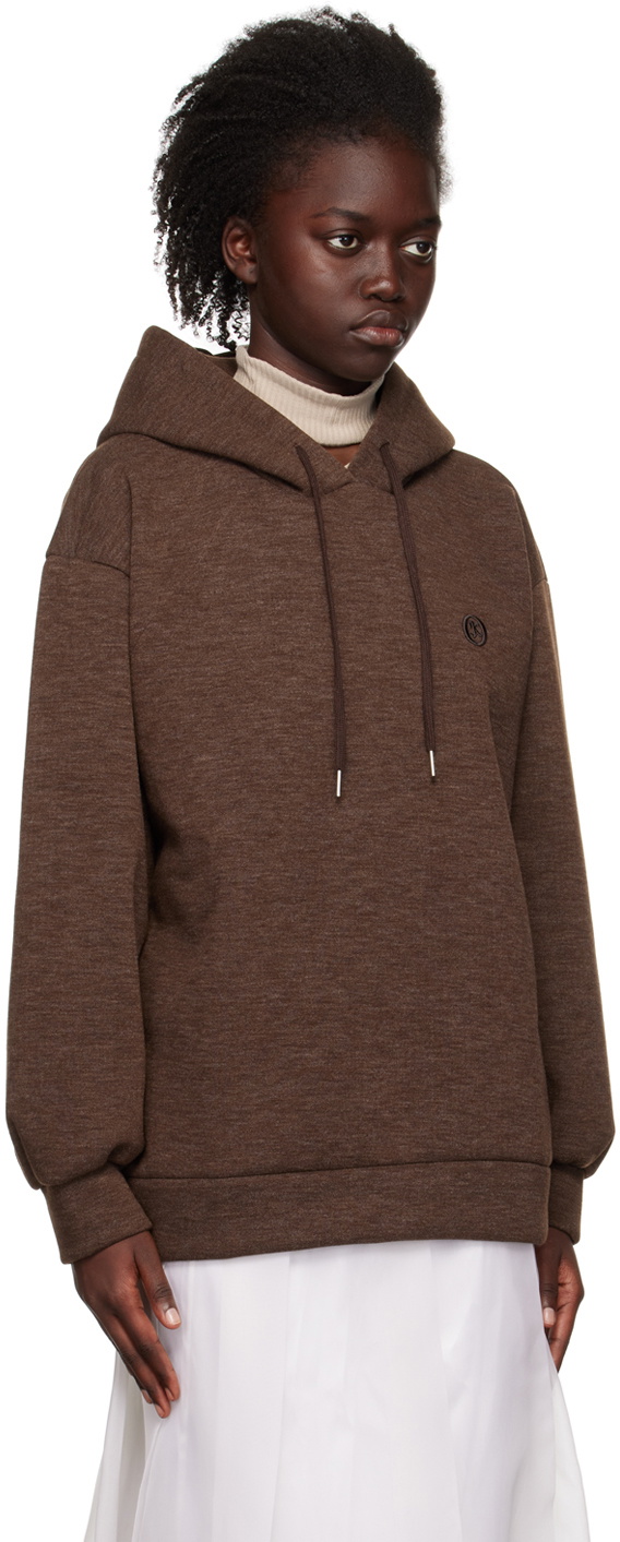 J KOO Brown Embroidered Hoodie