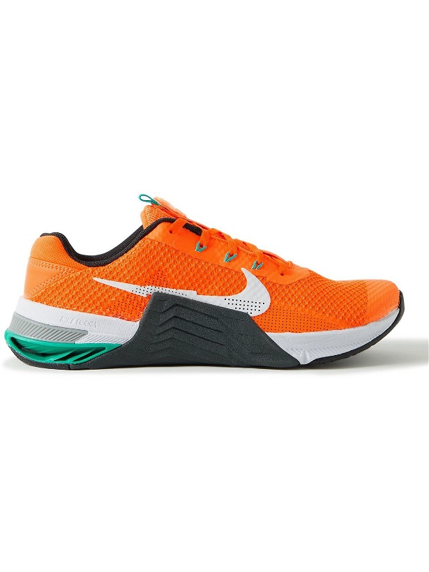 Photo: Nike Training - Metcon 7 Rubber-Trimmed Mesh Sneakers - Orange