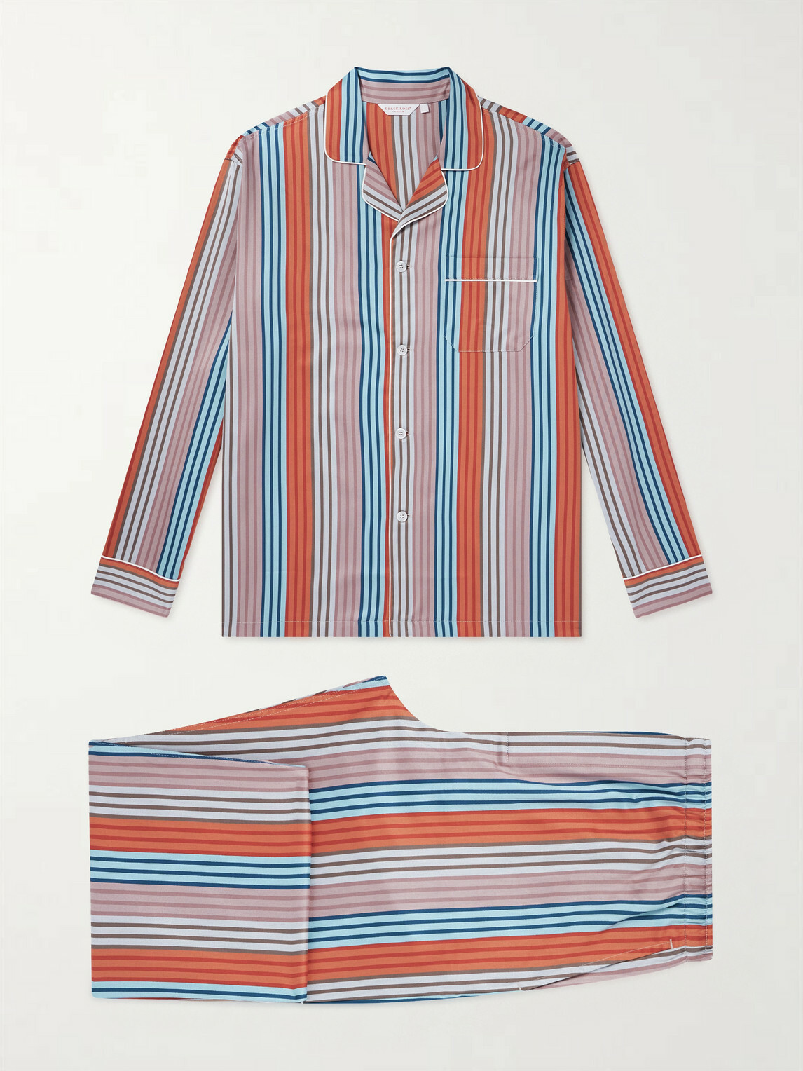 Derek Rose - Wellington 61 Striped Cotton Pyjama Set - Pink