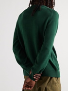 Pop Trading Company - Arch Logo-Appliquéd Ribbed Cotton Sweater - Green