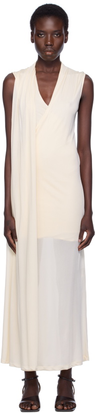 Photo: TOTEME Off-White Overlapped Scarf Maxi Dress