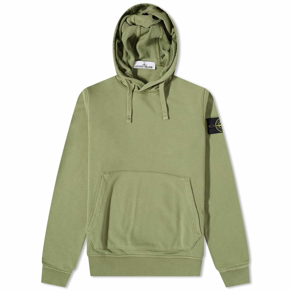 Stone Island Men's Garment Dyed Popover Hoody in Sage Stone Island