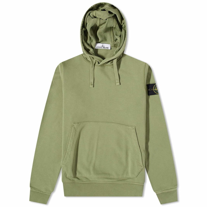 Photo: Stone Island Men's Garment Dyed Popover Hoody in Sage