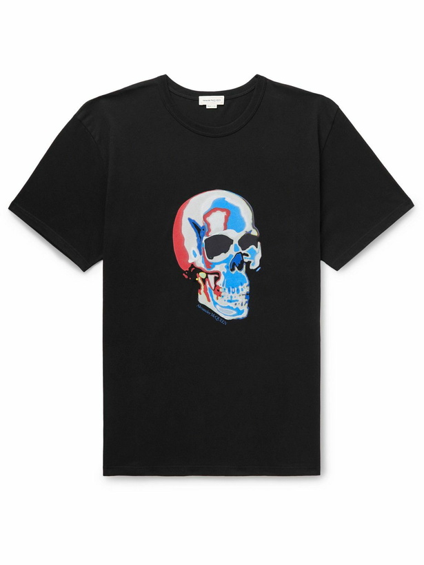 Photo: Alexander McQueen - Printed Cotton-Jersey T-Shirt - Black