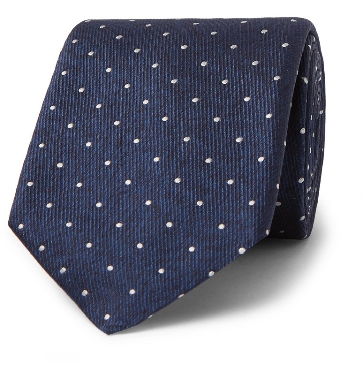 Photo: Hugo Boss - 8cm Polka-Dot Silk-Twill Tie - Blue