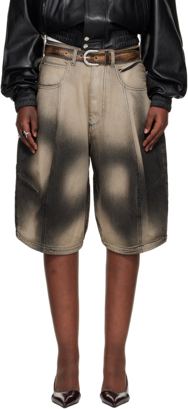 Photo: LU'U DAN Gray Puffa Denim Shorts