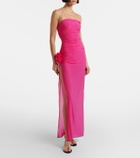 Magda Butrym Floral-appliqué jersey gown