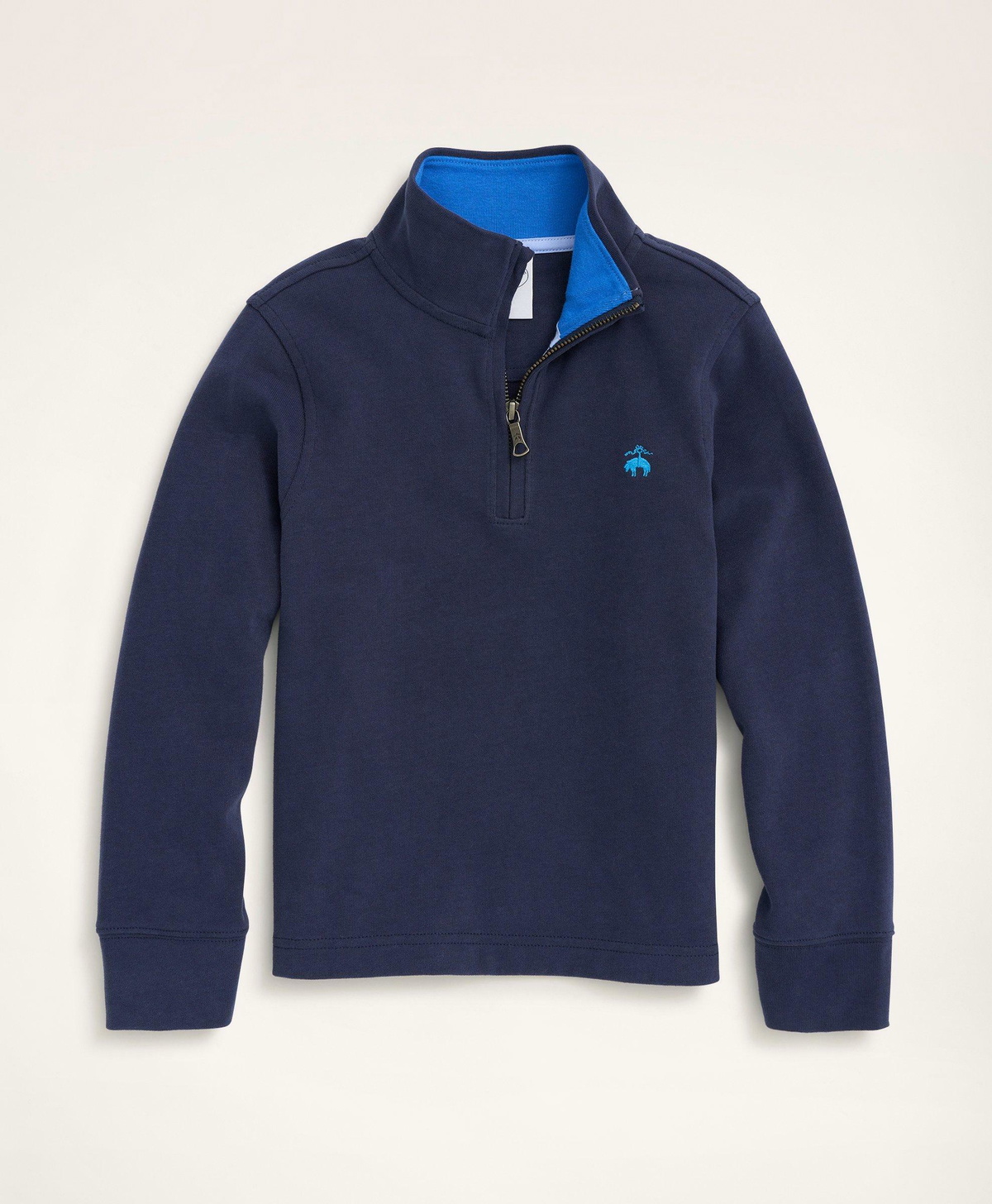 Brooks Brothers Boys Sueded Jersey Half-Zip | Navy Brooks Brothers