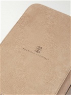 Brunello Cucinelli - Logo-Print Full-Grain Suede Glasses Case