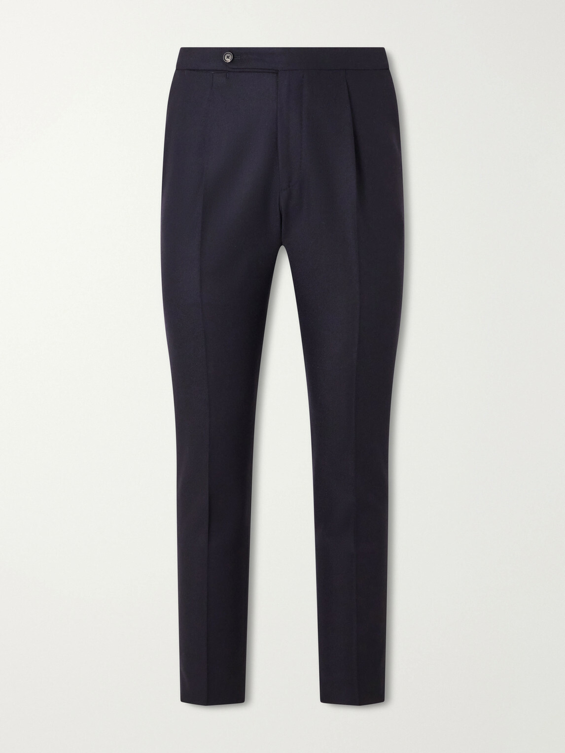 De Petrillo - Straight-Leg Pleated Virgin Wool Trousers - Blue