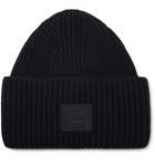 Acne Studios - Logo-Appliquéd Ribbed Wool Beanie - Black