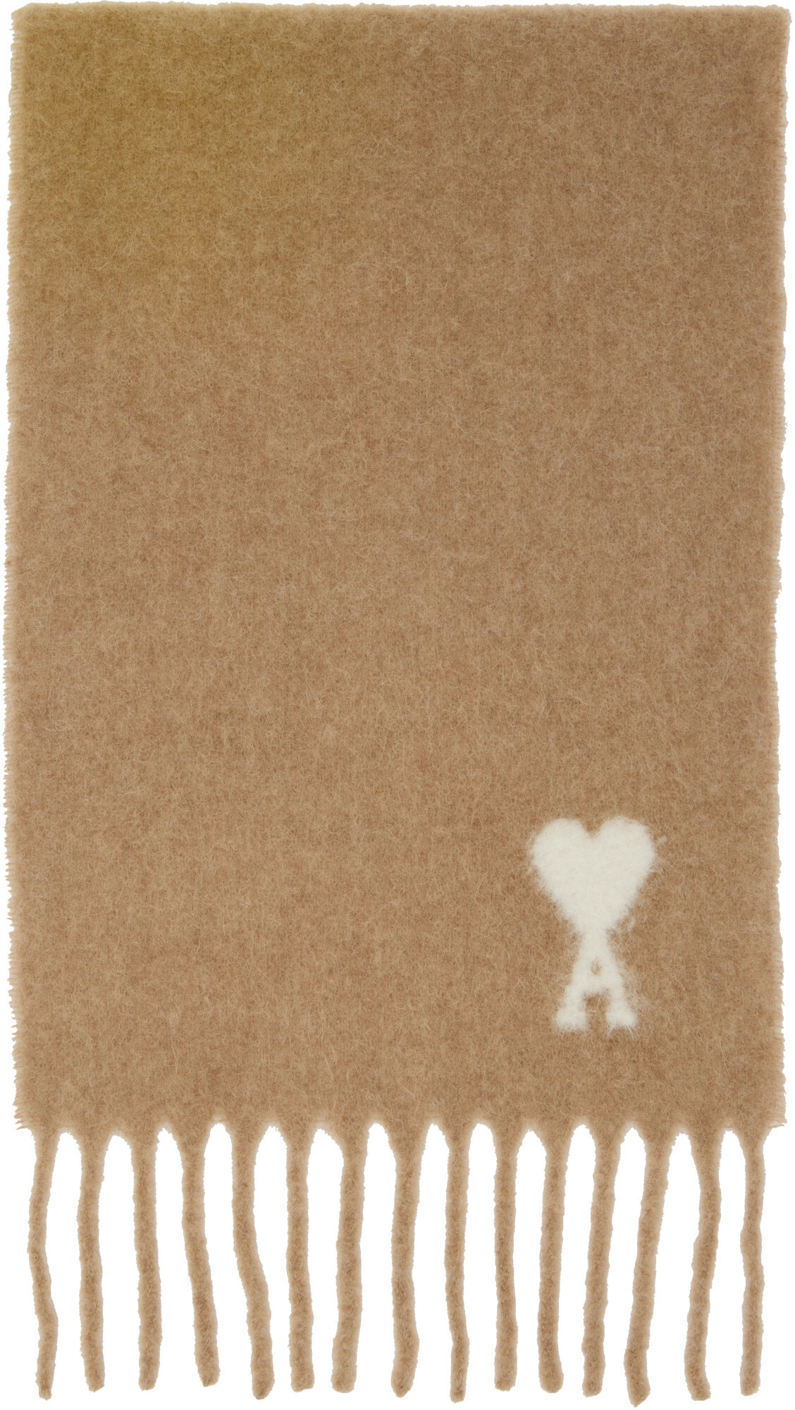 AMI Paris Beige Alpaca Ami de Coeur Scarf AMI