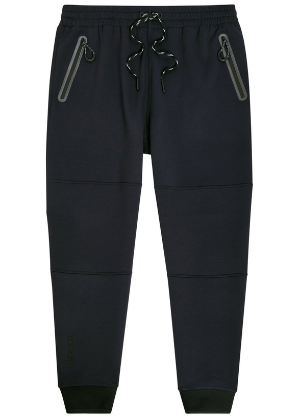 Photo: Moncler Grenoble Logo-appliquéd Stretch-jersey Sweatpants Navy