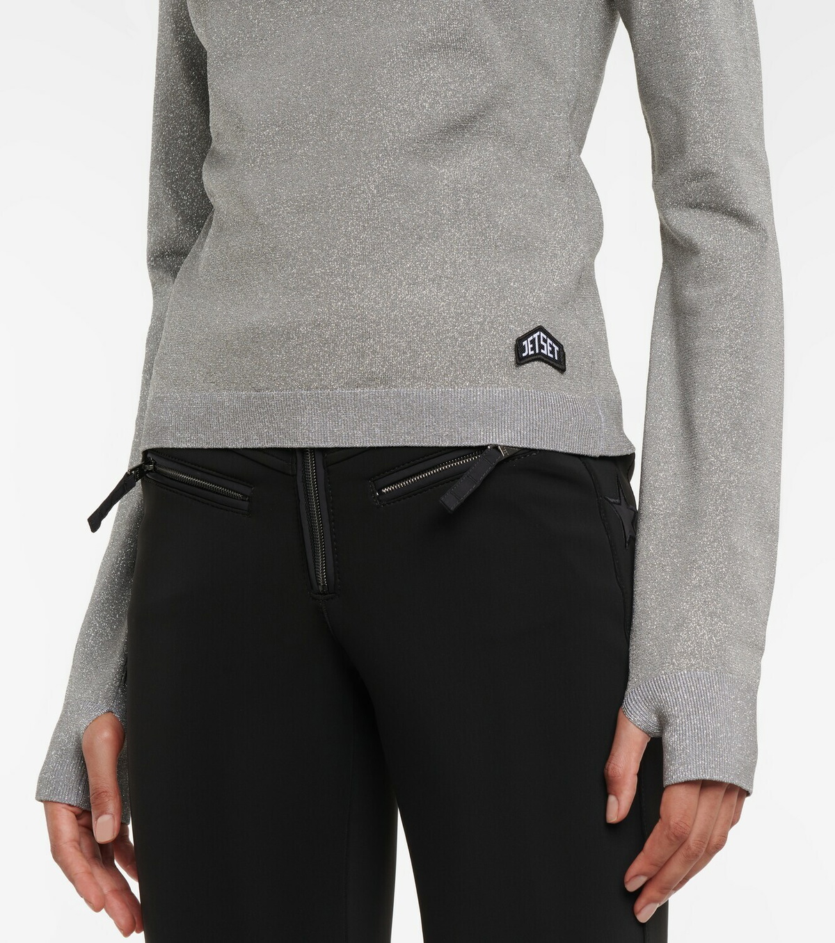 Jet Set Cap Turtle metallic knit hoodie