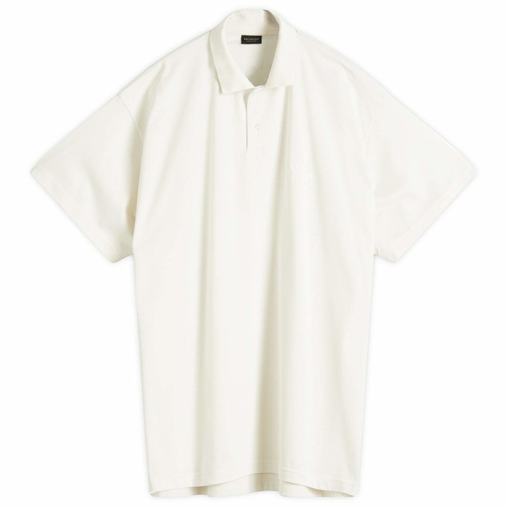 Photo: Balenciaga Men's Intertwined Polo in Dirty White