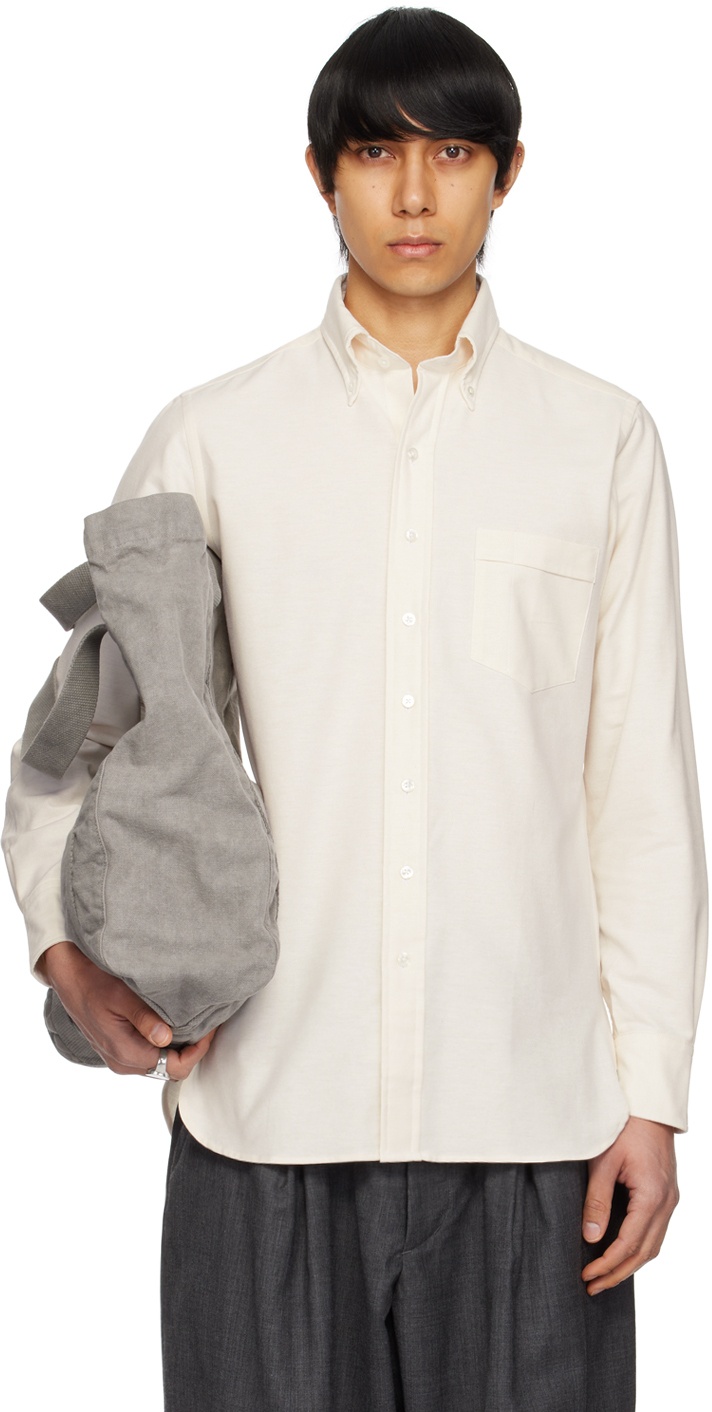 Photo: Drake's Off-White Button-Down Shirt