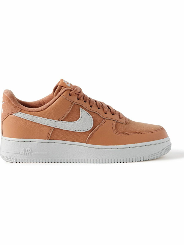 Photo: Nike - Air Force 1 '07 Suede-Trimmed Full-Grain Leather and Canvas Sneakers - Orange