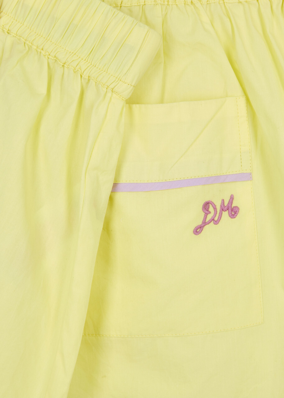Damson Madder Kitty Cotton-poplin Shorts Yellow