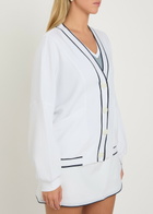 Varley Decker Off Court Stretch-jersey Cardigan White