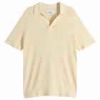 END. x Ronning Men's Textured Polo Shirt in Stone