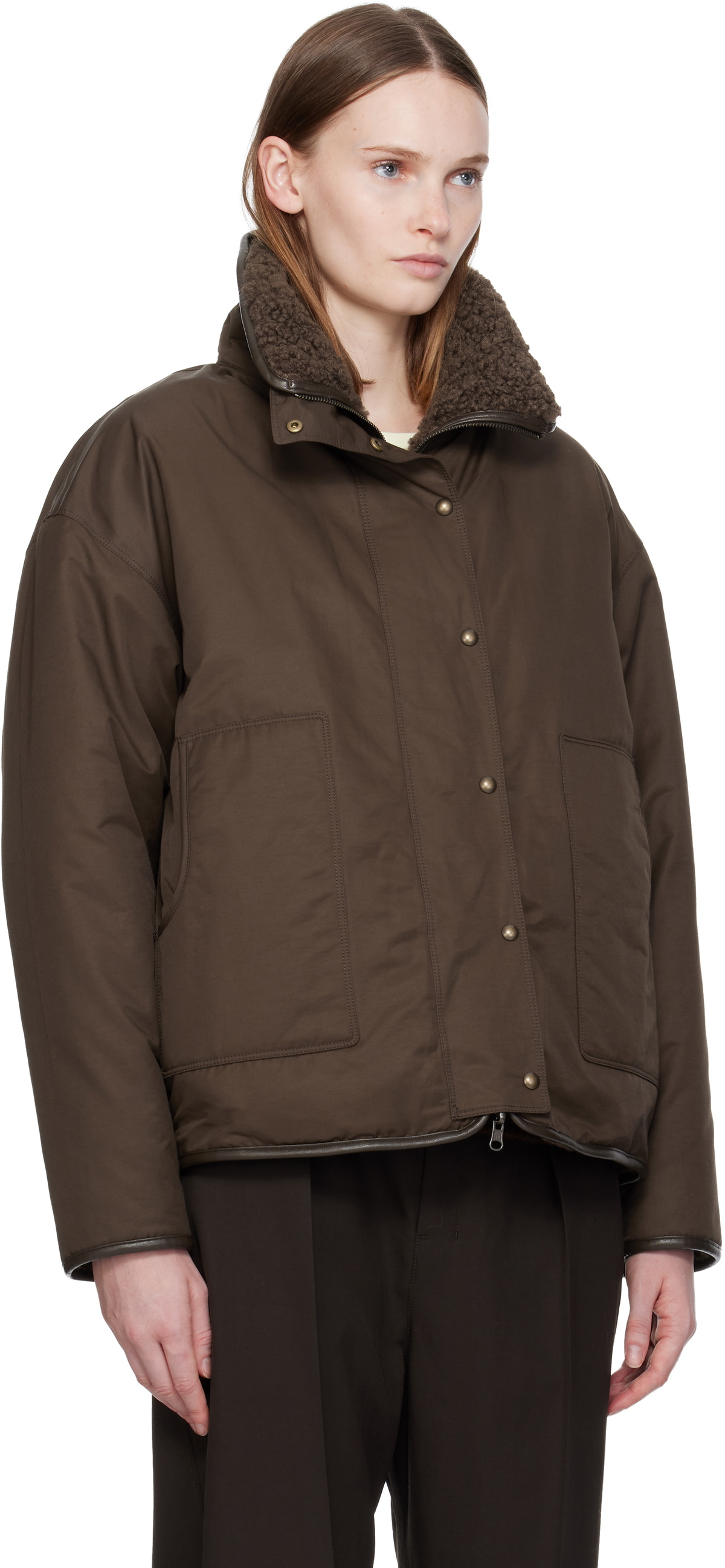 Nothing Written Brown Pooh Reversible Faux-Shearling Jacket