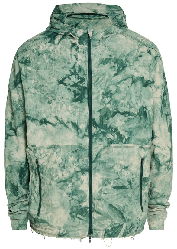 Photo: Y-3 Printed Hooded Nylon Running Jacket Green