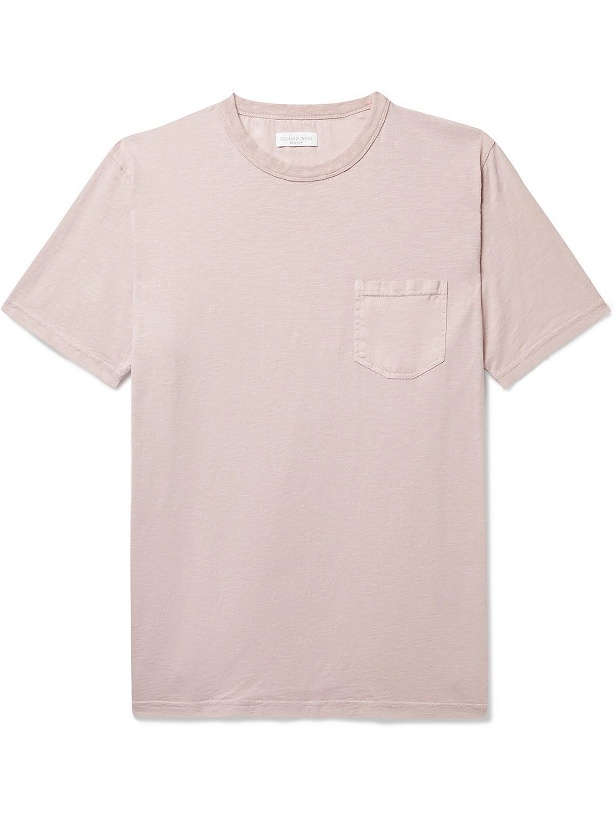 Photo: Richard James - Silk-Trimmed Slub Organic Cotton-Jersey T-Shirt - Pink
