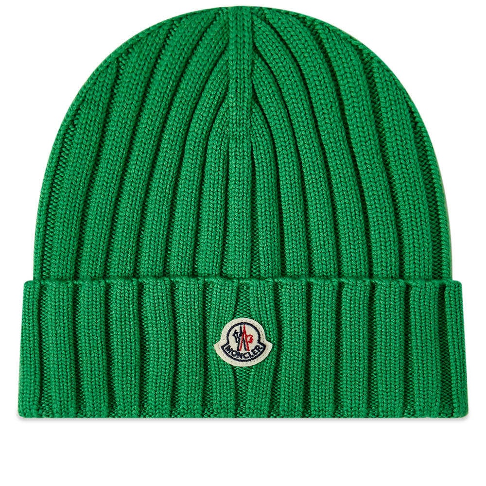Moncler Women's Logo Beanie Hat in Green Moncler