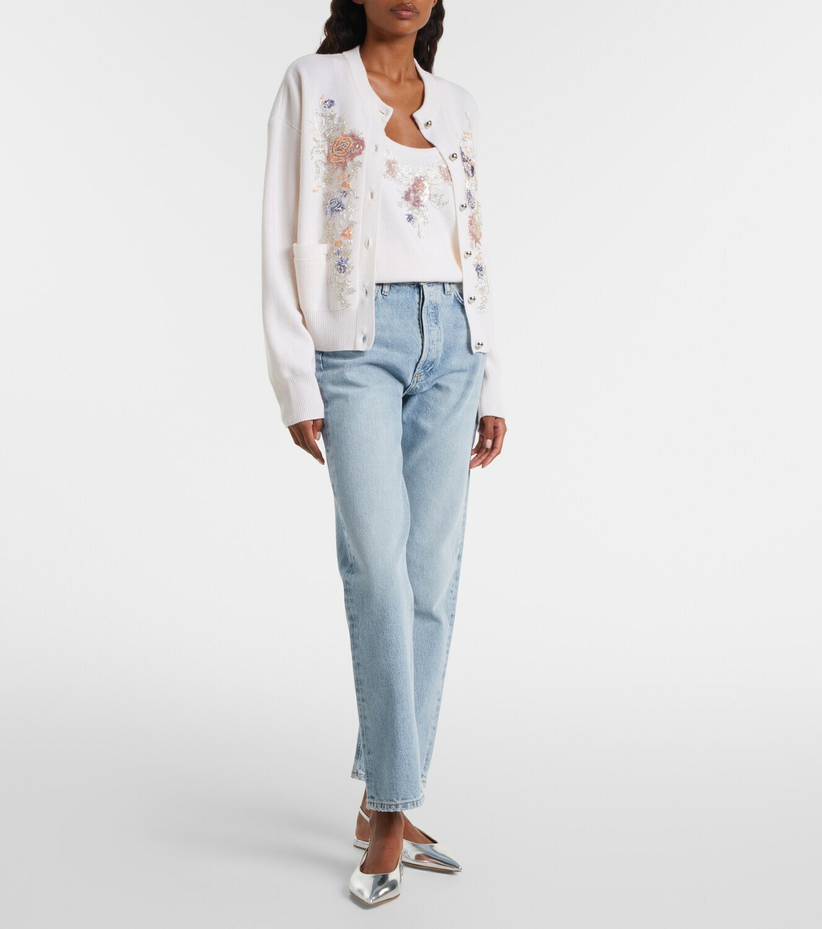 Rabanne Sequined wool and cashmere cardigan