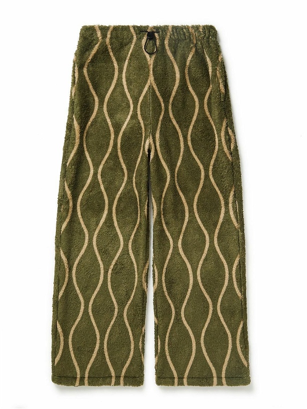Photo: KAPITAL - Straight-Leg Striped Fleece Trousers - Green