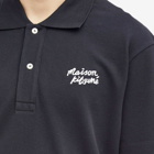 Maison Kitsuné Men's Handwriting Comfort Polo Shirt in Black/White