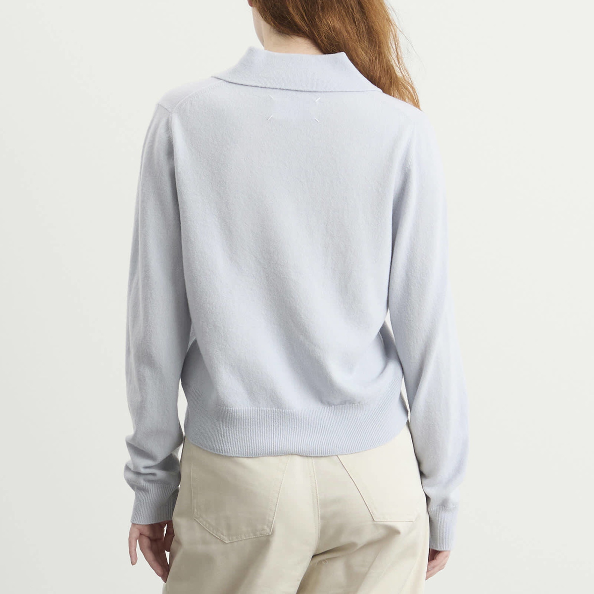 Maison Margiela Women's Polo Neck Knit in Pale Blue