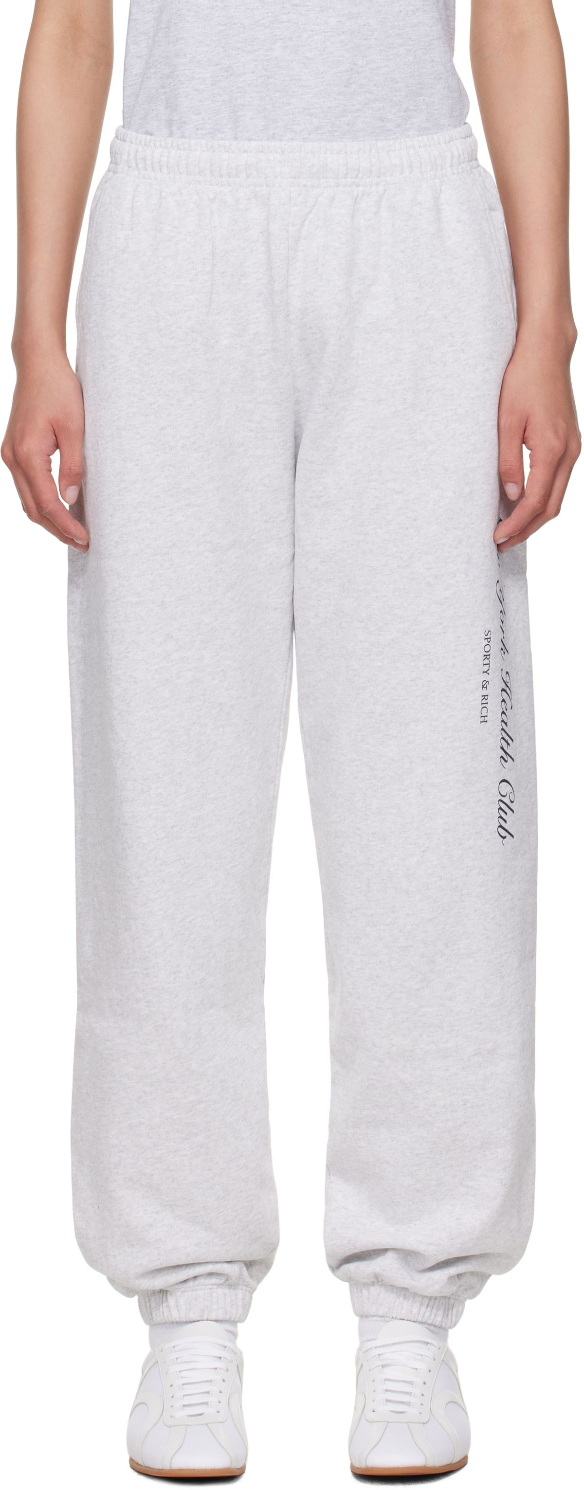 Sporty&Rich｜TRAINING PANTS (Varsity Crest Sweatpant - H Sporty & Rich Varsity Crest Sweatpant Grey Sweatpants Sporty