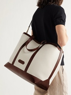 TOM FORD - Leather-Trimmed Canvas Tote Bag - Neutrals