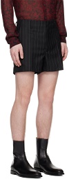 Dries Van Noten Black Striped Shorts