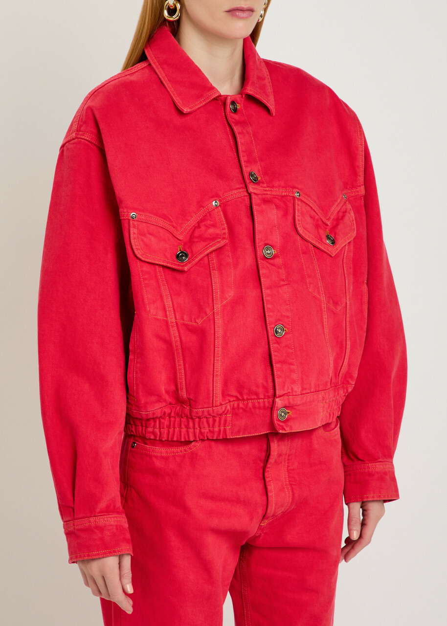 Versace Blouson Denim Jacket Red