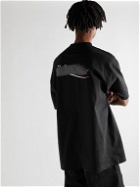Balenciaga - Gaffer Oversized Logo-Embroidered Appliquéd Cotton-Jersey T-Shirt - Black