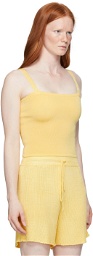 Calle Del Mar Yellow Knit Tank Top