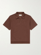 Oliver Spencer - Westcott Ribbed Organic Cotton Polo Shirt - Brown